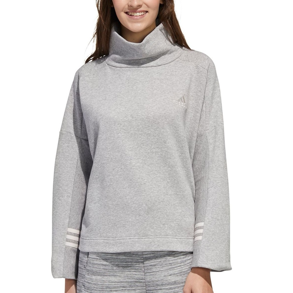 Adidas Women's Adidas Funnel Neck Sweatshirt Gray Size Medium